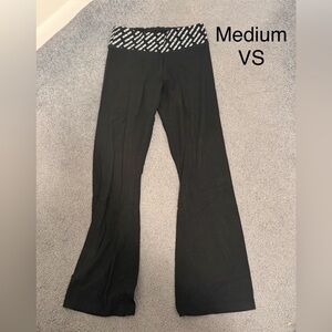 Victoria's Secret Black Flared Leggings with Logo Waistband